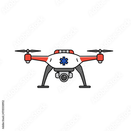 autonomous medical drone carrying emergency aid for rapid response modern health technology delivering supplies rescue drone health care innovation