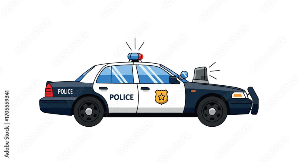 Fototapeta premium Police Car with Lights and Siren.