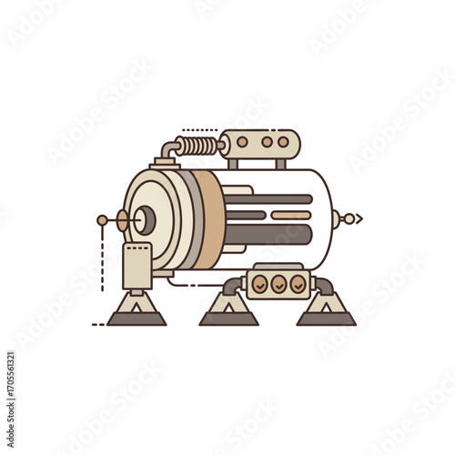 futuristic lunar lander exploring moon surface a symbolic exploration of space and advanced technology for scientific illustration