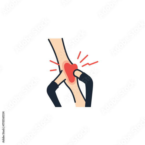 gout inflammation illustration of a joint with pain and swelling showcasing medical condition ideal for health articles and educational purposes.
