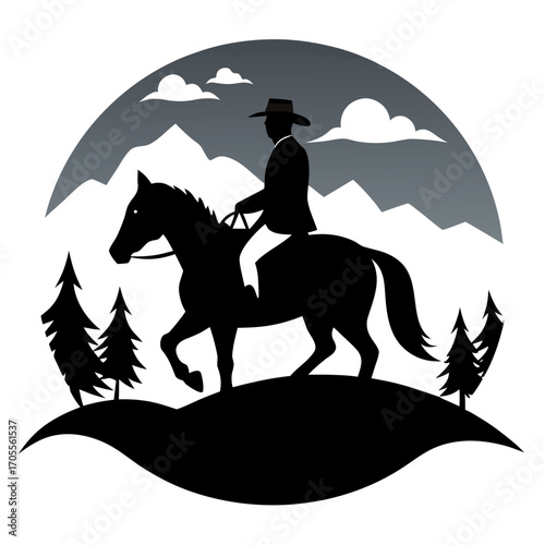Horse Riding Silhouette
