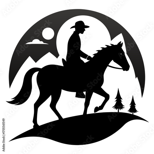 Horse Riding Silhouette