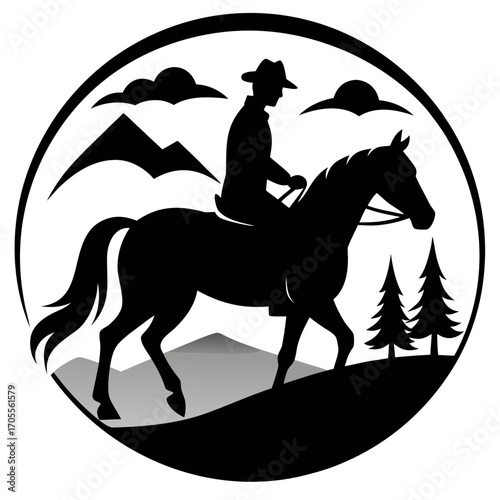 Horse Riding Silhouette