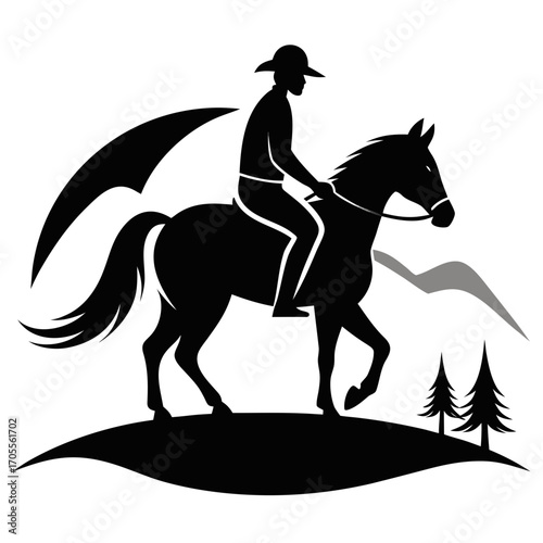 Horse Riding Silhouette
