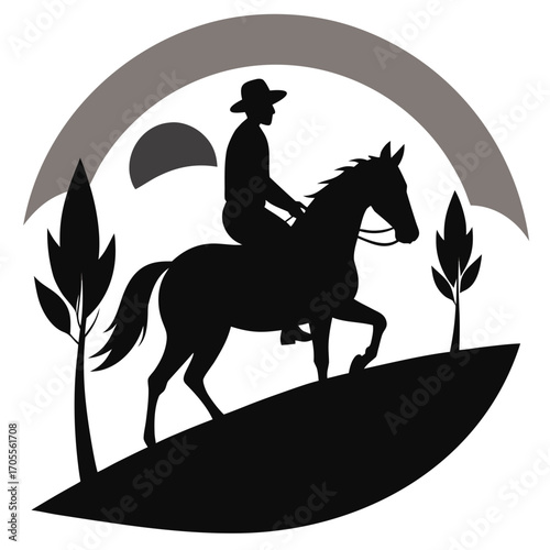 Horse Riding Silhouette