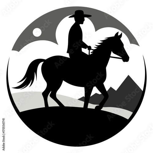 Horse Riding Silhouette