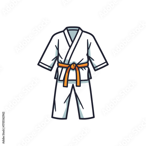 Karate gi with orange belt martial arts uniform for training in a dojo illustrating discipline focus and dedication to self improvement.