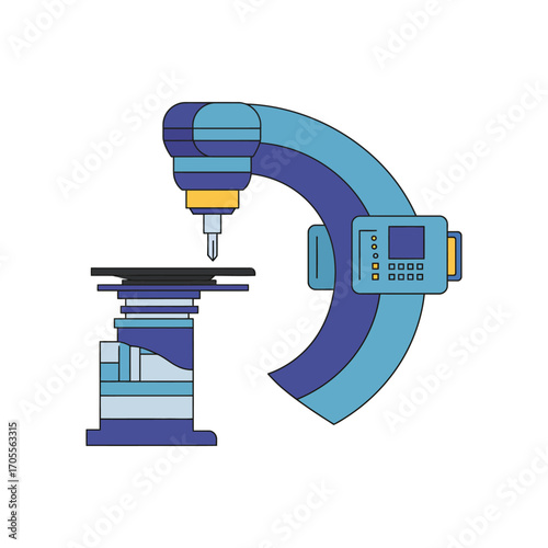 medical c-arm imaging system used for fluoroscopy allowing real-time visualization during surgical procedures enhancing diagnostic accuracy.