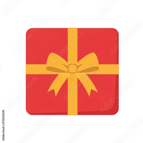 Red Gift Box with Yellow Ribbon and Bow 1.