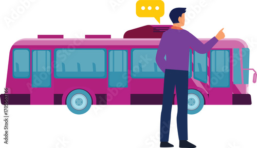 Man trying to stop bus