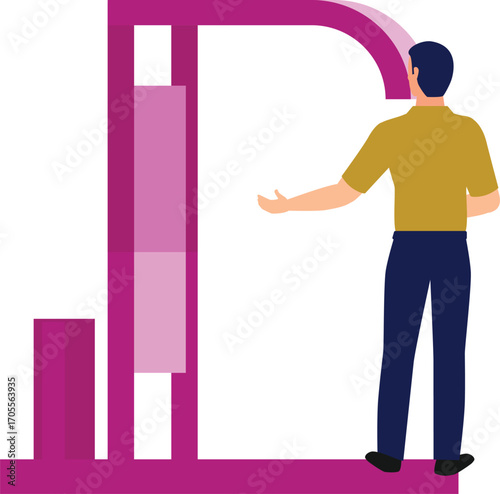 Man weighing luggage on weighing machine