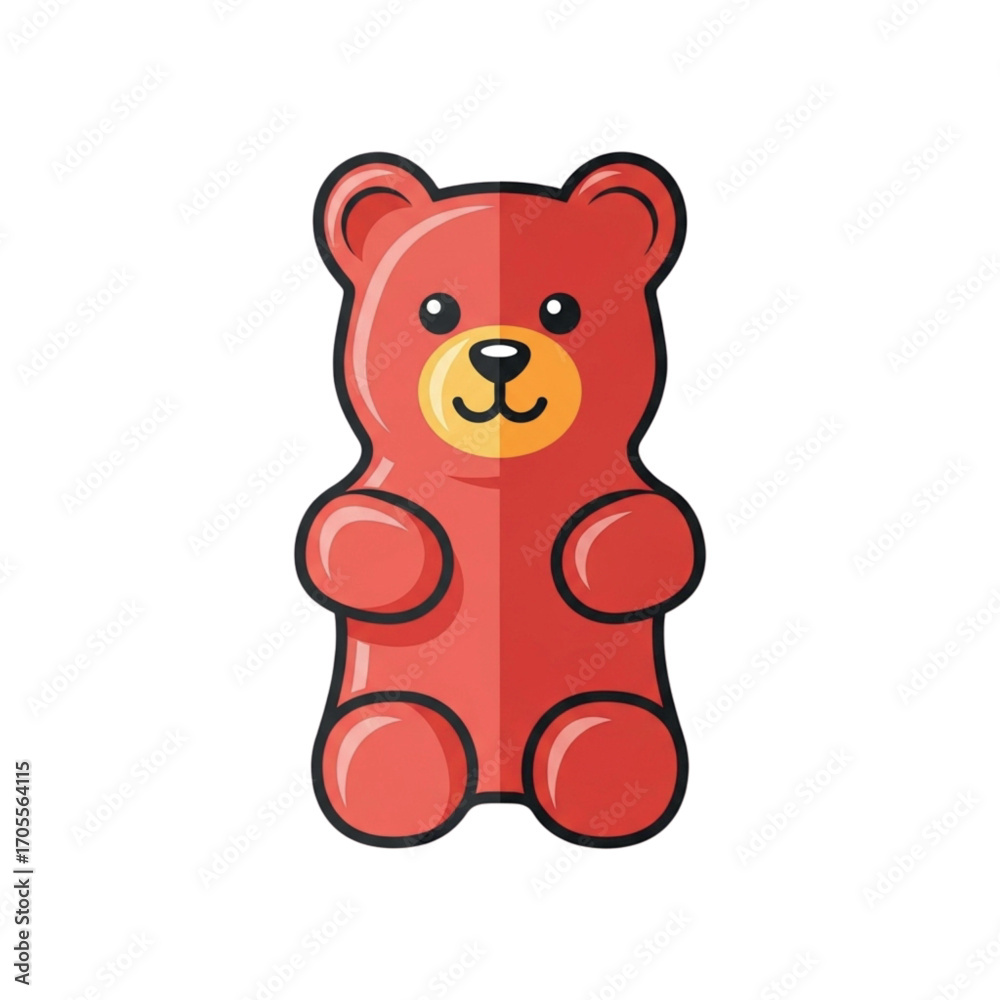 Naklejka premium Red Gummy Bear Candy Icon 1.