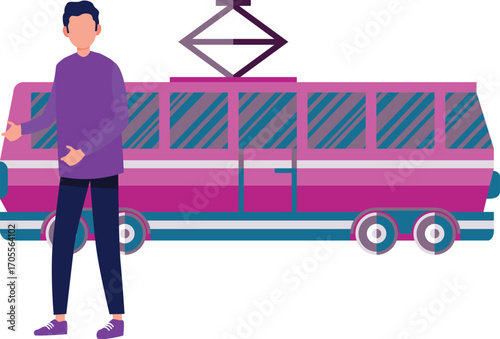 Passenger are ready to board bus