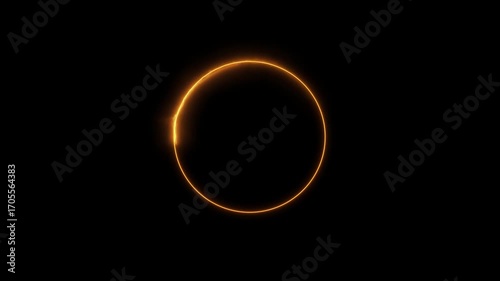 Animated glowing neon circular line frame animation. neon ellipse circle border loop icon. bright glowing load circle outline, ring circle looping animation. 
