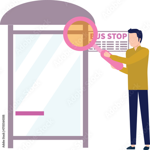 Security guard using search glass for checking