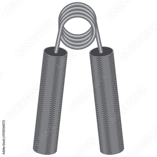 hand gripper, strength exercises equipment vector drawing.