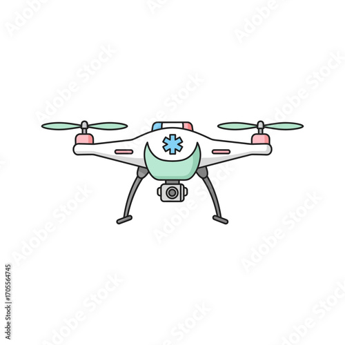 rescue drone carrying first aid for emergency flying to accident site symbol of medical help for urgent care innovation in healthcare services