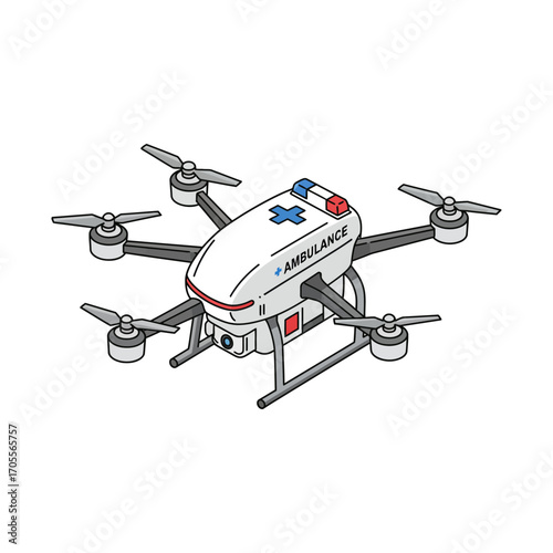 ambulance drone delivering medical aid flying for emergency services providing rapid response for critical care innovation in healthcare technology.