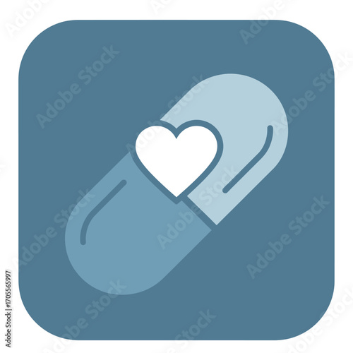 Heart Health Capsule Icon Design for Wellness Apps