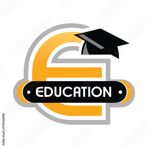 Educational Logo with Book, Pen Nib, and Laurel Elements
