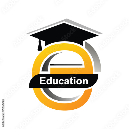 Educational Logo with Book, Pen Nib, and Laurel Elements