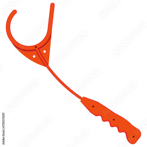 handheld clay target thrower vector drawing.