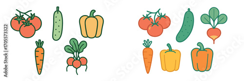 Colorful assortment of fresh garden vegetables including ripe tomatoes, crisp cucumbers, vibrant bell peppers, sweet carrots, and earthy radishes