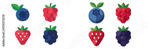Vibrant collection of fresh ripe colorful berries including blueberry raspberry strawberry and blackberry fruit for healthy lifestyle