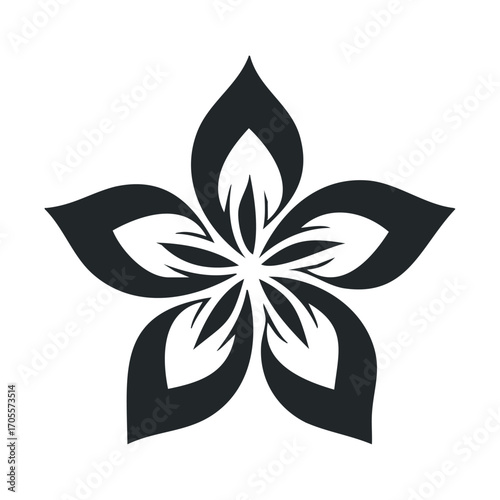 Elegant black floral design for home decor and branding. Vector illustration