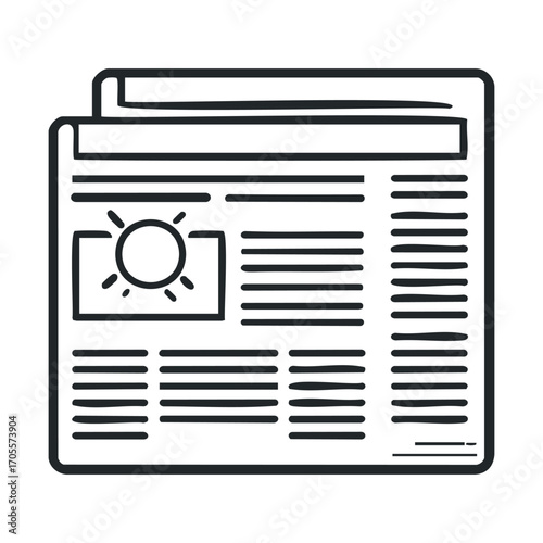 News article design for bright summer reading enjoyment. Vector illustration