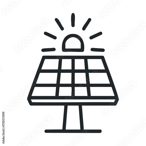 Solar energy design sun and panel for sustainability. Vector illustration