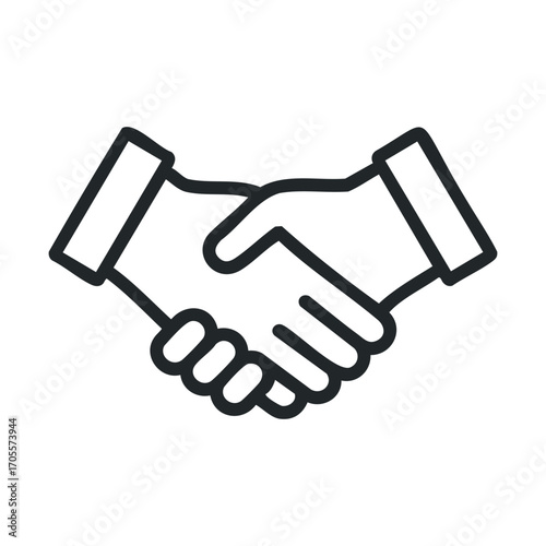 Handshake symbolizing partnership, agreement, and collaboration. Vector illustration