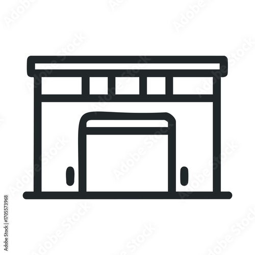 Modern warehouse design suitable for various industries and purposes. Vector illustration