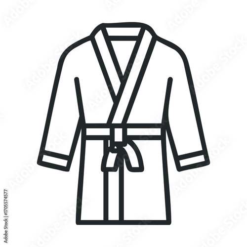 Classic robe design for relaxation and comfort at home. Vector illustration
