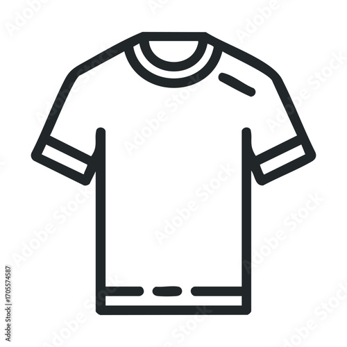 Simple outline of a casual t shirt design for apparel branding. Vector illustration