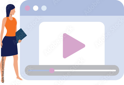 Girl  staring at playing video
