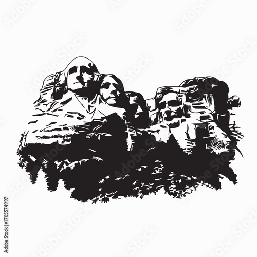 Mount Rushmore Memorial Vector Image isolated on white background