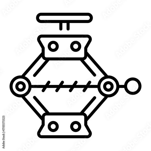 An outline style icon depicting car jack
