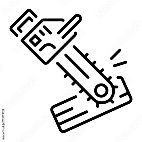 A line style icon showing chainsaw