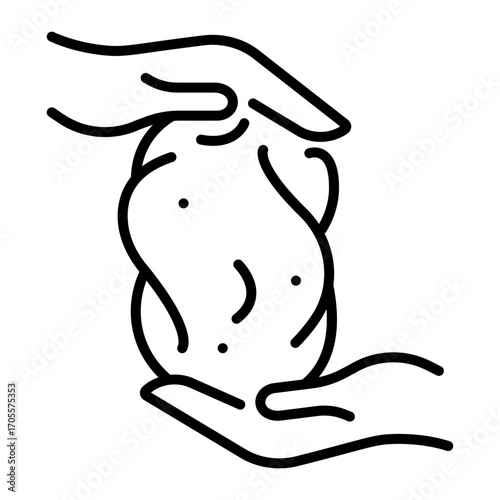 A linear style icon representing pottery clay