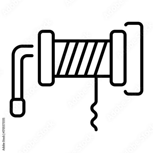 An outline style icon depicting cable roll