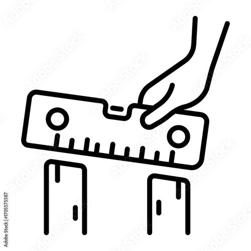 An outline style icon depicting leveler