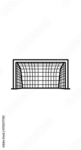 Soccer Goal Net Outline Drawing.