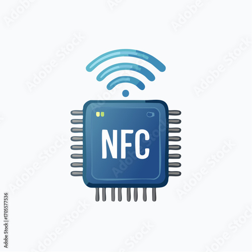 Illustrative depiction of near field communication technology and wireless data transfer