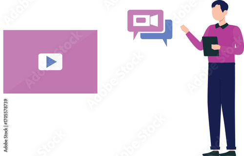 Man talking  on video call
