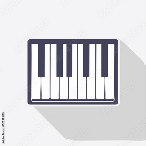Illustrative representation of a piano keyboard, ideal for musical projects and educational content