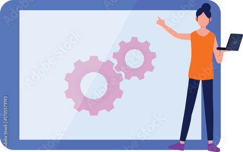 Woman presenting preference settings