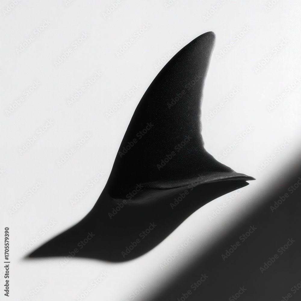 Fototapeta premium Black and White Shark Fin Shadow Texture