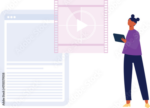 Young girl presents multimedia player
