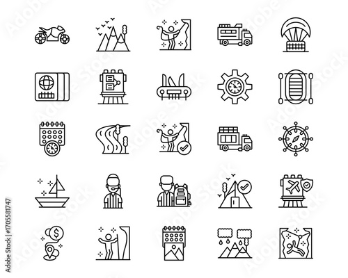 Adventure Line Vector Icons